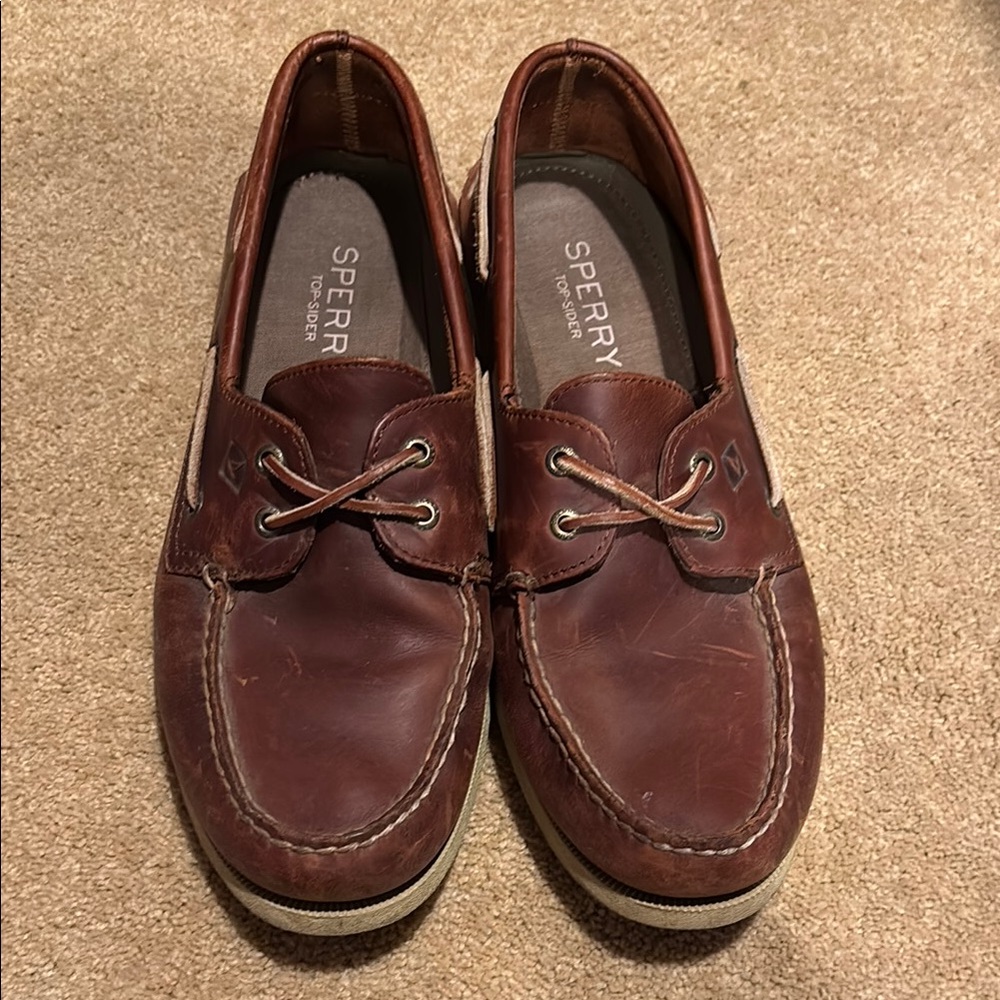 Sperry Brown Boat Shoes with Moccasin Construction